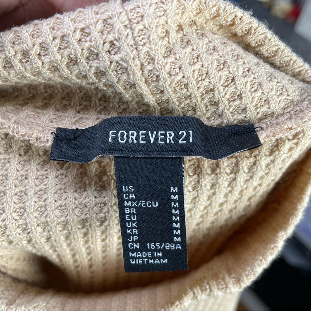 Beige Ribbed Mock Neck Top - Picture 5 of 5